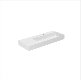 Lavabo appoggio/sospeso 102x46 cm Elegance Squared monoforo piano a sx