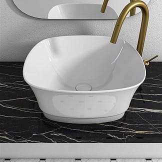 Lavabo appoggio KEIRA cm 43x43 quadrato BIANCO