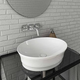 Lavabo appoggio KEIRA cm 50X38 ovale BIANCO