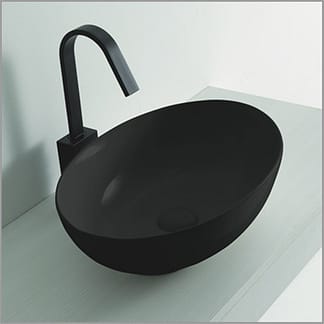 Lavabo da appoggio UOVO 50 nero matt