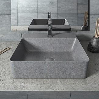 Lavabo quadrato da appoggio Pietra serena ESSENZA