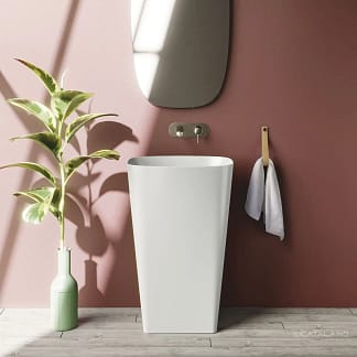 Lavabo 55X38H85 FREESTANDING Green lux con foro posteriore per scarico a parete