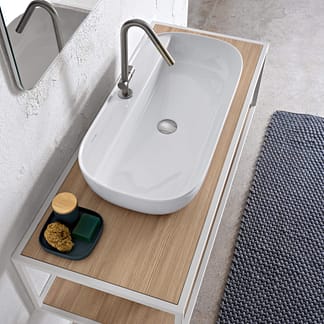 LAVABO DA APPOGGIO O SOSPESO SERIE GLAM cm95x42