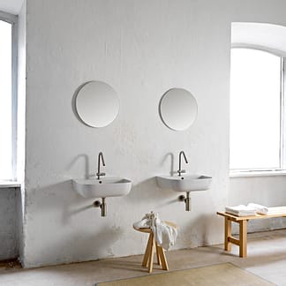 LAVABO DA APPOGGIO O SOSPESO SERIE GLAM cm95x42 - 2 fori rubinetto