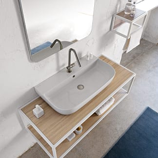 LAVABO DA APPOGGIO O SOSPESO SERIE GLAM cm 75x42