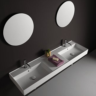 Lavabo d’appoggio 161 CM DOPPIA VASCA