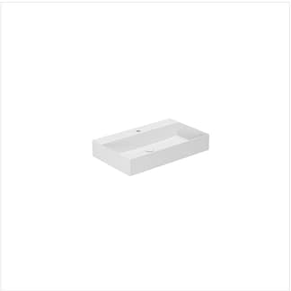 Lavabo appoggio/sospeso 75x45 cm Elegance Squared monoforo