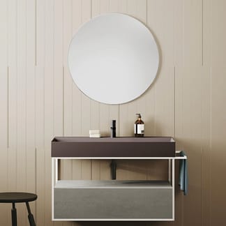 Lavabo sospeso Doppio foro rubinetto Elegance Squared 122×40cm