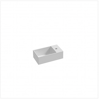 Lavabo da appoggio 40x22 cm Elegance Squared monoforo